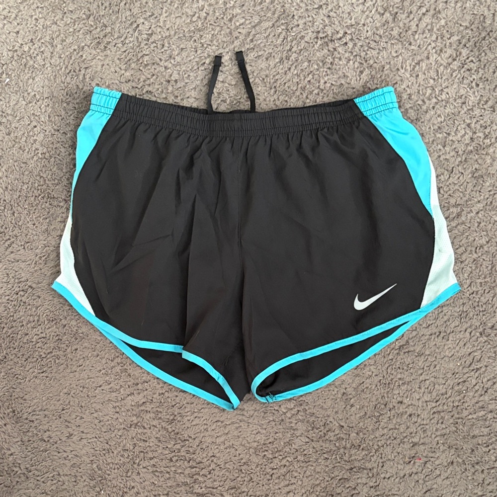 Nike Women's Black and Teal Athletic Shorts